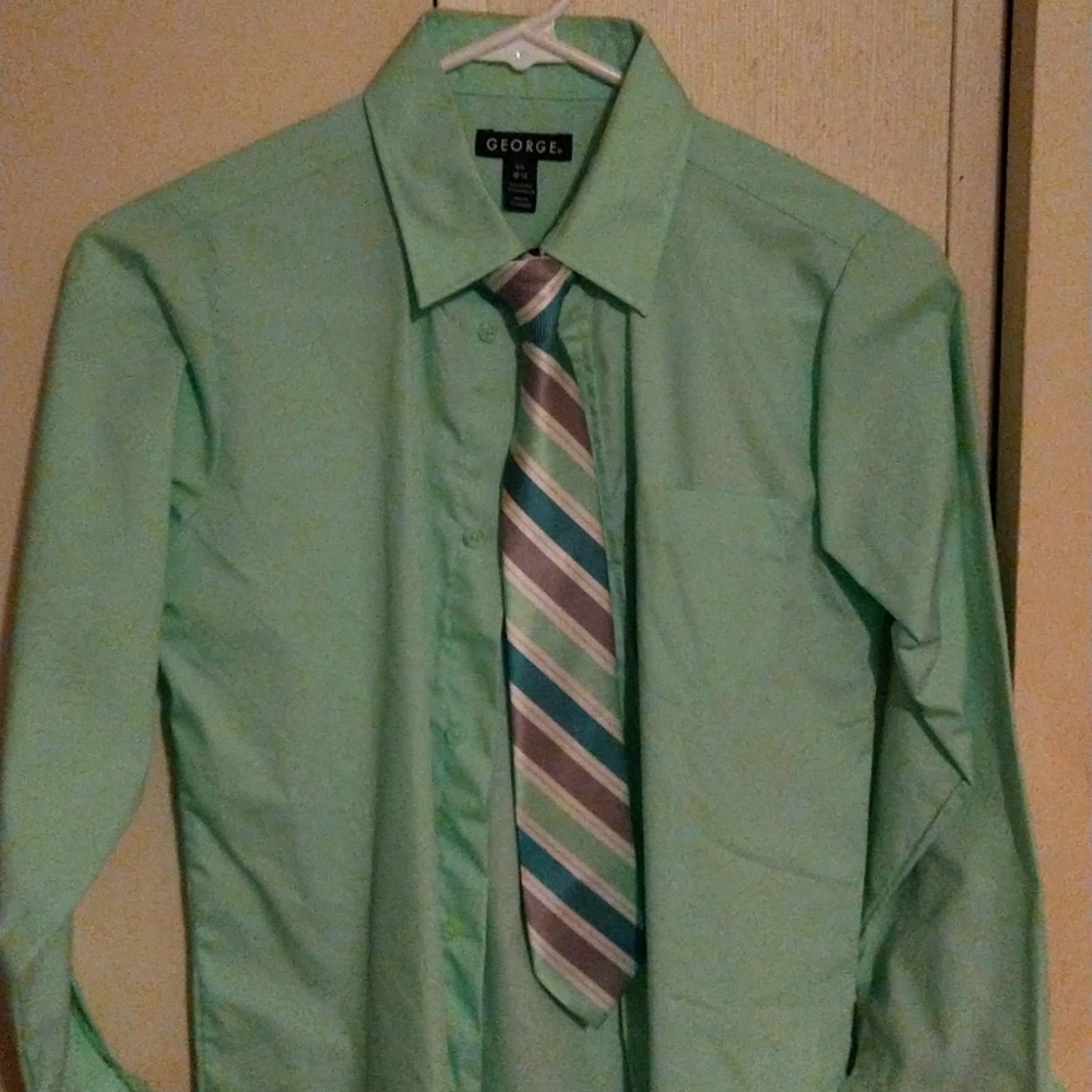 Boys button down shirt and tie set